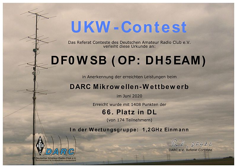 DARC Mikrowellenwettbewerb Juni 2020